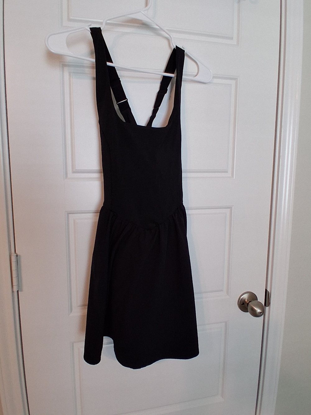 lug Black Adjustable-Strap Mini Pinafore Dress